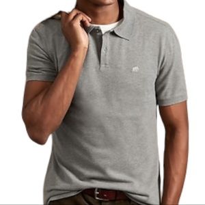 Banana Republic Mens Gray Brushed Cotton Polo Shirt XL Grey Classic 2 Button